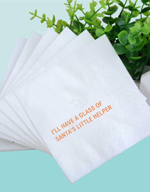 Load image into Gallery viewer, VOWFOO Funny Quotes Cocktail Napkins Holiday Party 4.5x4.5 100pcs 2-Ply
