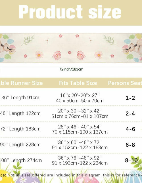 Load image into Gallery viewer, QIHOMPIB Easter Table Runner 13x72 Inch Pastel Rabbit Eggs Polyester
