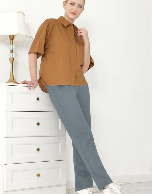 Load image into Gallery viewer, Women's Dress Pants Straight Work High Waisted Grey 29" Inseam Size 29
