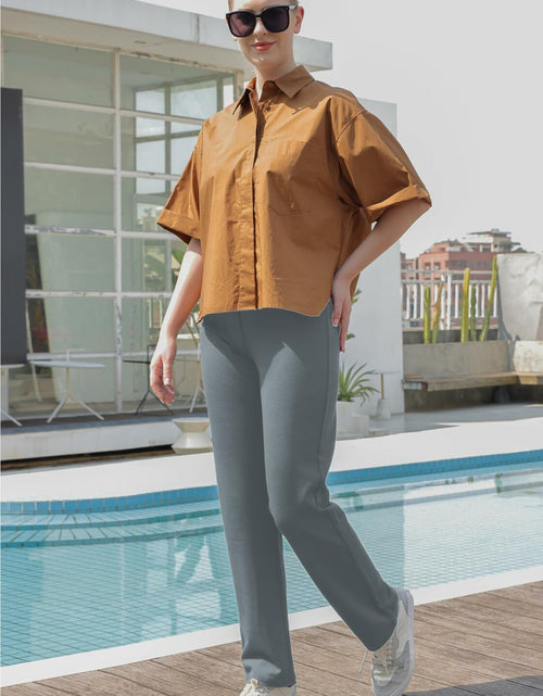Load image into Gallery viewer, Women's Dress Pants Straight Work High Waisted Grey 29" Inseam Size 29
