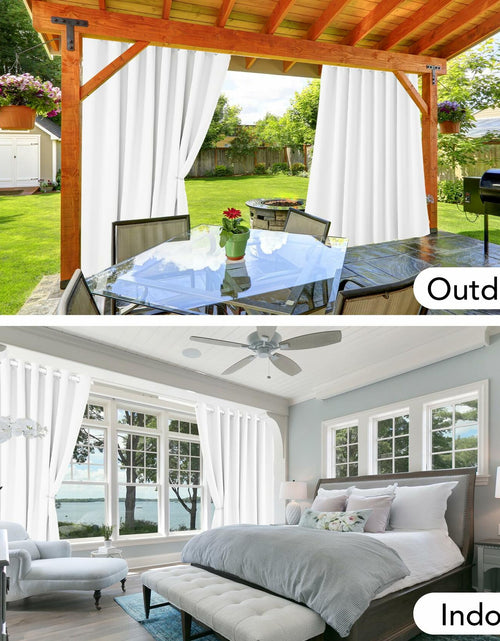 Load image into Gallery viewer, Deconovo Solid Grommet Waterproof Outdoor Curtains Patio 105x96 Green

