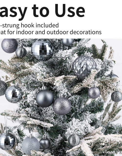 Load image into Gallery viewer, LANGXUN 36pcs Grey Christmas Tree Decorations Balls Shatterproof Ornaments
