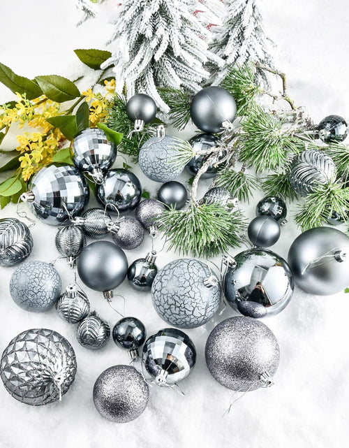 Load image into Gallery viewer, LANGXUN 36pcs Grey Christmas Tree Decorations Balls Shatterproof Ornaments
