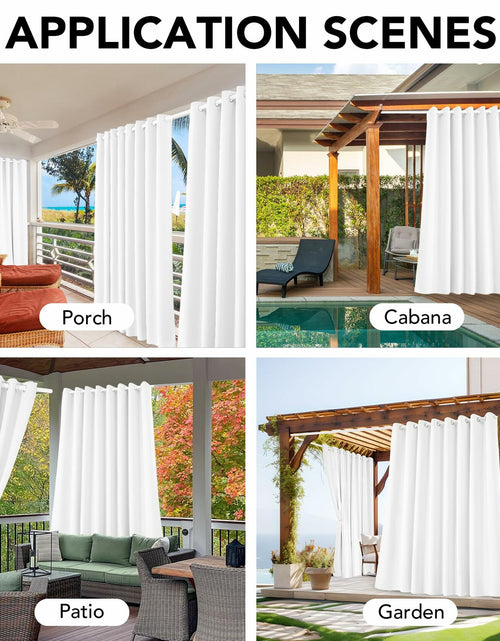 Load image into Gallery viewer, Deconovo Solid Grommet Waterproof Outdoor Curtains Patio 105x96 Green
