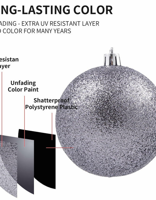 Load image into Gallery viewer, LANGXUN 36pcs Grey Christmas Tree Decorations Balls Shatterproof Ornaments
