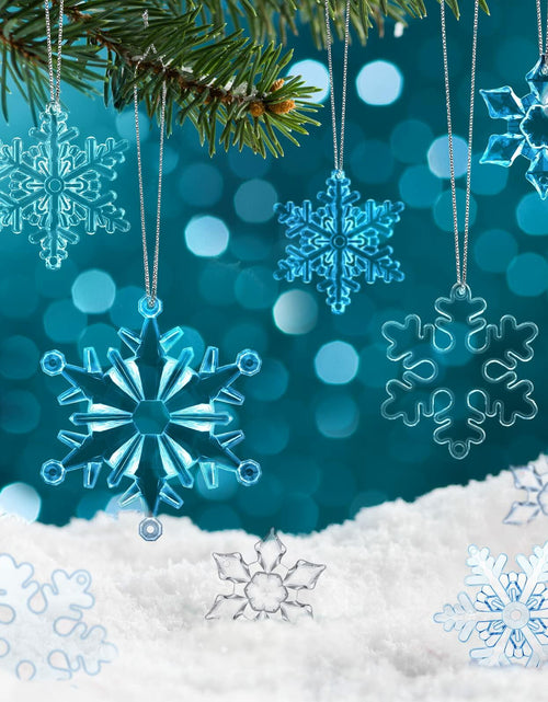 Load image into Gallery viewer, 64 Pcs Acrylic Christmas Snowflake Ornaments Hanging Decorations Elegant
