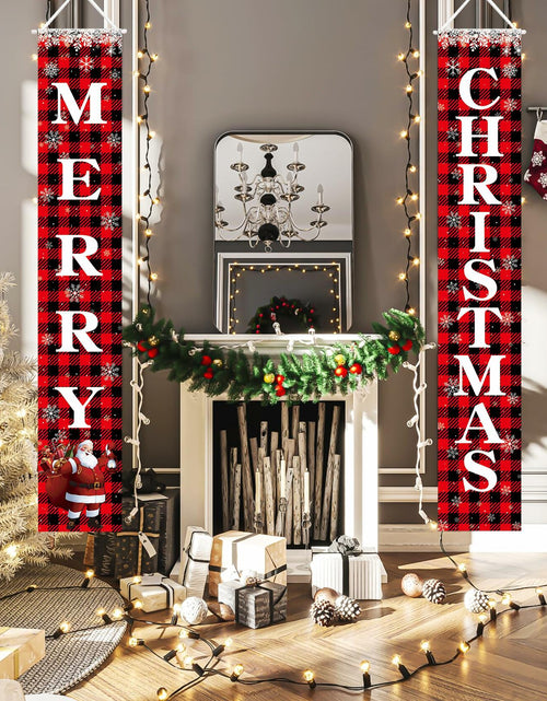 Load image into Gallery viewer, Leuceiy Christmas Banner Santa Snow Outdoor Yard Porch Sign Decoration
