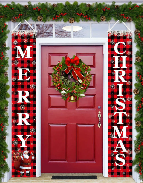 Load image into Gallery viewer, Leuceiy Christmas Banner Santa Snow Outdoor Yard Porch Sign Decoration
