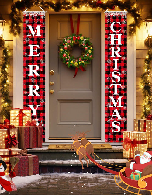 Load image into Gallery viewer, Leuceiy Christmas Banner Santa Snow Outdoor Yard Porch Sign Decoration
