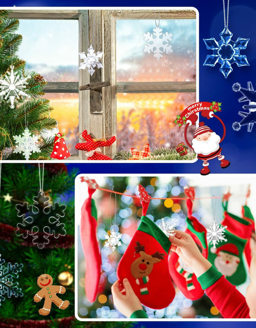 Load image into Gallery viewer, 64 Pcs Acrylic Christmas Snowflake Ornaments Hanging Decorations Elegant
