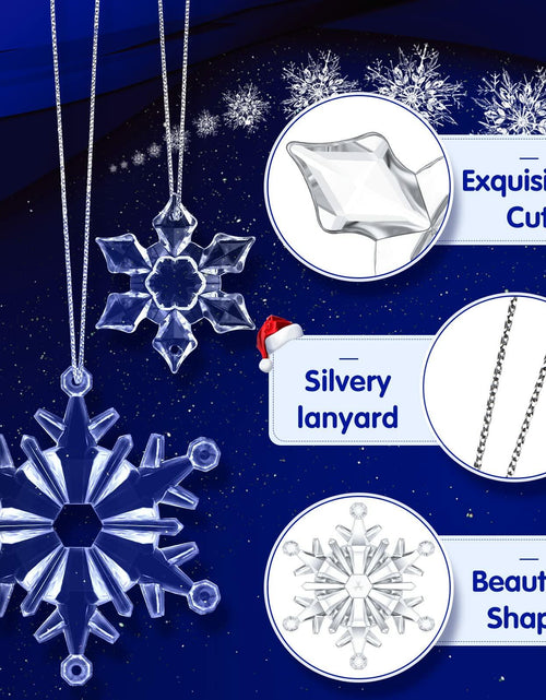 Load image into Gallery viewer, 64 Pcs Acrylic Christmas Snowflake Ornaments Hanging Decorations Elegant
