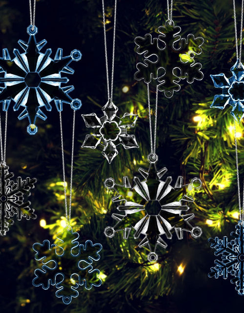 Load image into Gallery viewer, 64 Pcs Acrylic Christmas Snowflake Ornaments Hanging Decorations Elegant
