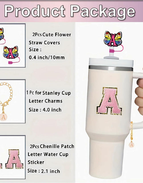 Load image into Gallery viewer, Stanley Cup Accessories Straw Cover Set IN CHENTHY 2pcs + Letter Charm Chains K

