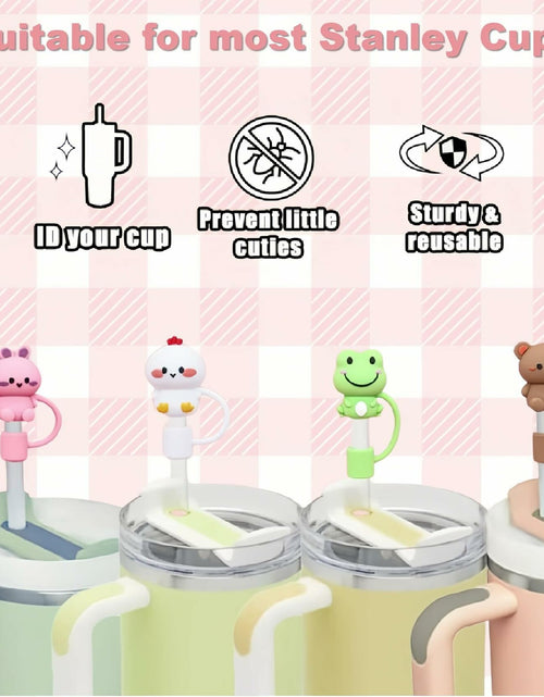 Load image into Gallery viewer, IN Chenthy 8 Pcs Silicone Animal Straw Topper for Stanley 30&amp;40 Oz Tumbler
