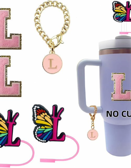 Load image into Gallery viewer, Stanley Straw Covers Chenthy 2pcs Topper 1pc Alphabet Charm 2pcs Stickers L
