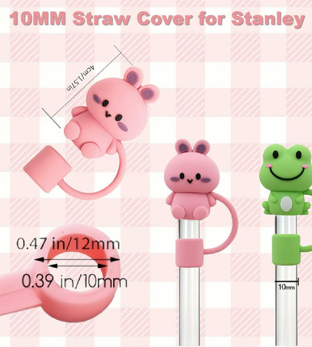 IN Chenthy 8 Pcs Silicone Animal Straw Topper for Stanley 30&40 Oz Tumbler