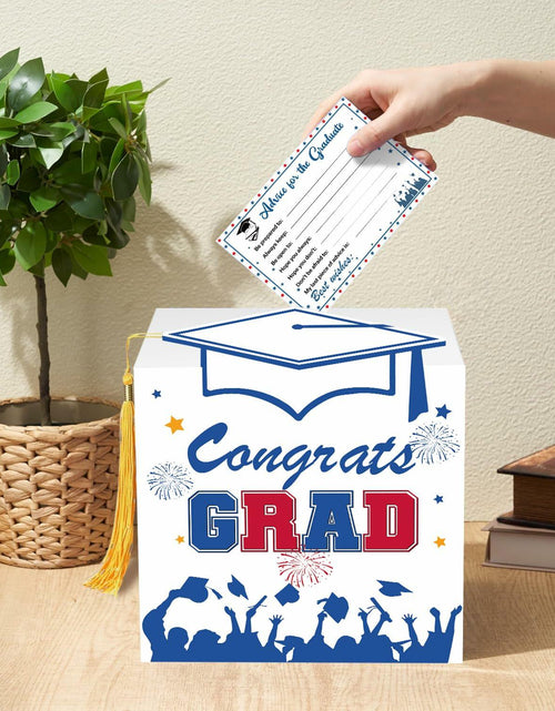 Load image into Gallery viewer, Premium Graduation Card Box Holder with 12 Cards and Tassel, Classic Design
