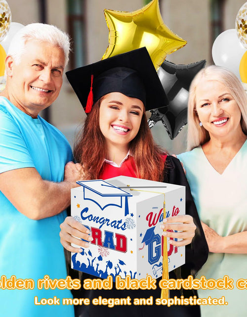 Load image into Gallery viewer, Premium Graduation Card Box Holder with 12 Cards and Tassel, Classic Design
