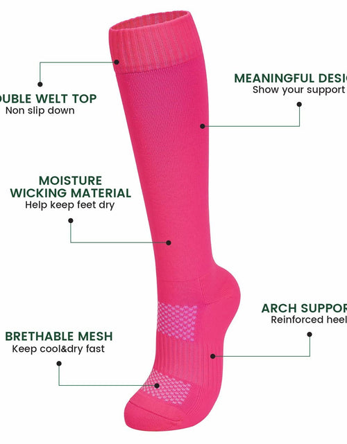 Load image into Gallery viewer, Zando Youth Athletic Multi-Sport Knee High Socks Pure Rose Red Size M 8-12
