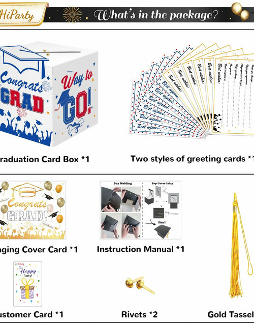 Load image into Gallery viewer, Premium Graduation Card Box Holder with 12 Cards and Tassel, Classic Design
