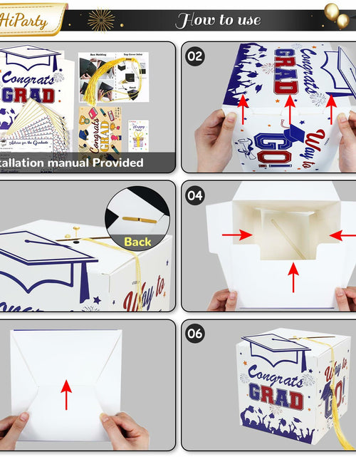 Load image into Gallery viewer, Premium Graduation Card Box Holder with 12 Cards and Tassel, Classic Design

