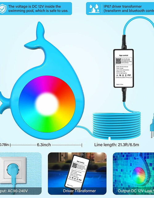 Load image into Gallery viewer, Lanpanzi RGB LED Pool Lights APP Control IP68 Waterproof 25ft Wirecord 1000lm
