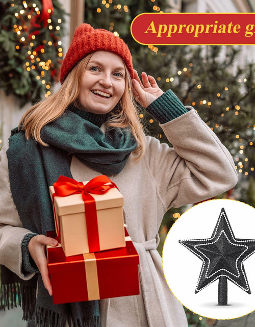 Load image into Gallery viewer, [Like_new] Hollowfly Mini Star Christmas Tree Topper Pearl Black 8 Inch
