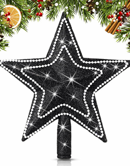 Load image into Gallery viewer, [Like_new] Hollowfly Mini Star Christmas Tree Topper Pearl Black 8 Inch
