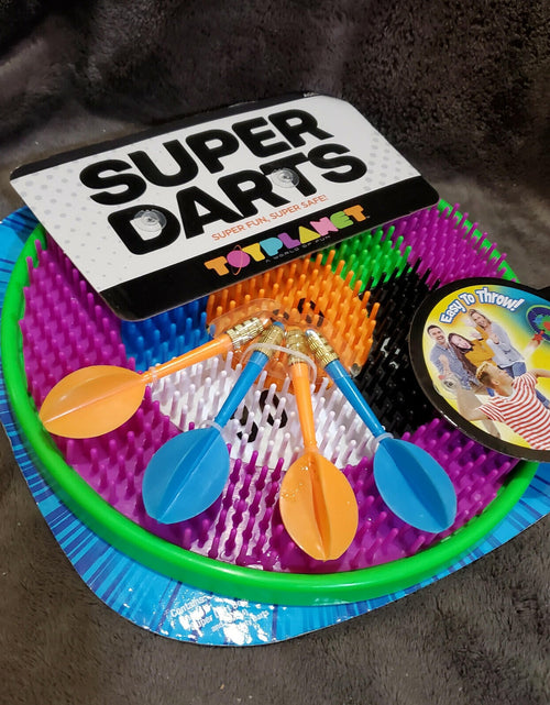 Load image into Gallery viewer, Big Time Toys Super Dart Board Darts Easy Throw Easy Stick Multi-Color
