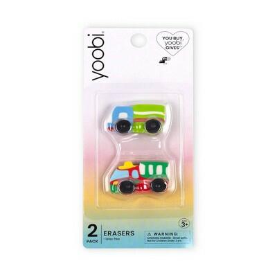 Load image into Gallery viewer, Yoobi 2pk 3D Trucks Erasers School Supplies Latex Smudge Free

