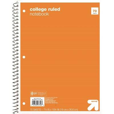 Load image into Gallery viewer, up&amp;up™ Spiral Notebook 1 Subject College Ruled 70 Pages 7.5x10.5 Orange
