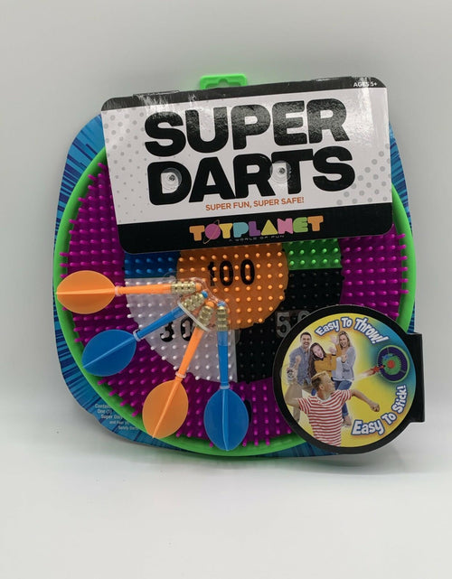 Load image into Gallery viewer, Big Time Toys Super Dart Board Darts Easy Throw Easy Stick Multi-Color
