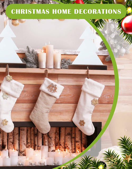 Load image into Gallery viewer, Beeveer Christmas Tree Stocking Holder Wooden Mantle Hanger White 9.8 Inch 2 Pc
