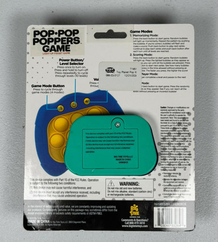 Toy Plane Pop It Light-Up Sensory Fidget Game Blue Green