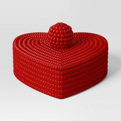 Load image into Gallery viewer, Threshold Beaded Heart Valentine's Decorative Box Home Decor
