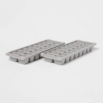 Load image into Gallery viewer, Room Essentials 2pk Plastic Ice Tray Gray 16 Cavities Dishwasher Safe
