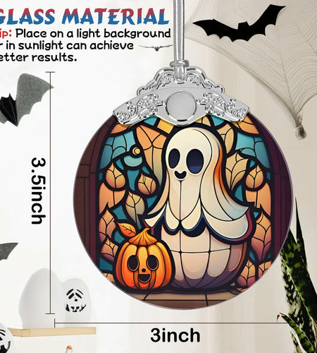 Christmas Ornament Stained Glass Ghost Holiday Decoration Unique Gift