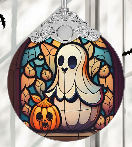 Christmas Ornament Stained Glass Ghost Holiday Decoration Unique Gift