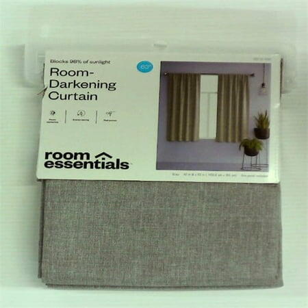 Load image into Gallery viewer, Room Essentials Heathered Gray Blackout Curtain Panel 42x63 Noise Reduction UV
