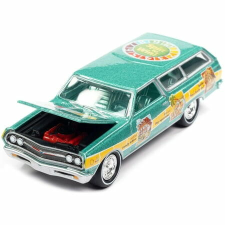 Load image into Gallery viewer, Johnny Lightning Game of Life 1965 Chevy Station Wagon Artesian Turquoise
