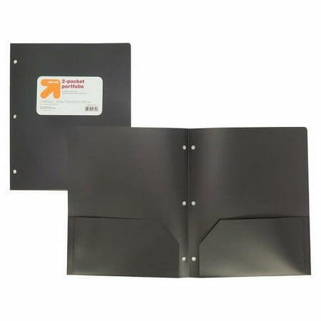 Load image into Gallery viewer, up&amp;up 2 Pocket Plastic Folder Black Polypropylene Presentation Binder
