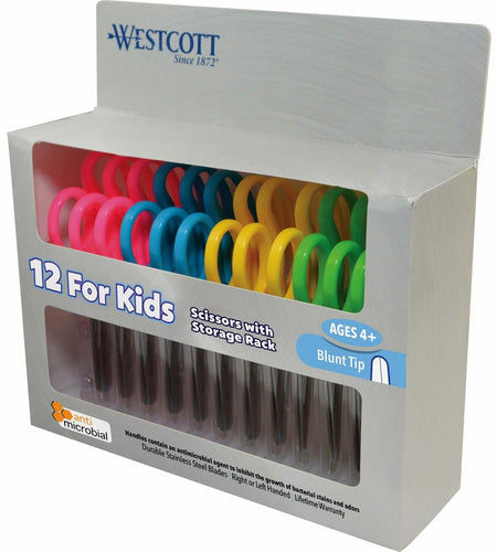 [Like New] Westcott Kids School Pack Scissors 5" Blunt Assorted Colors 12 Pack