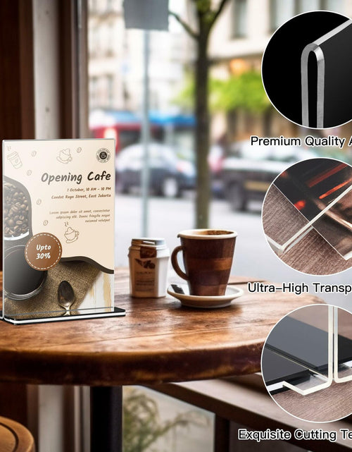 Load image into Gallery viewer, Tomorotec 3-Pack Acrylic Sign Holder 7x5in Horizontal Black Base
