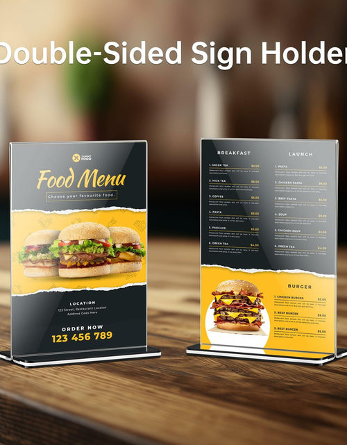 Load image into Gallery viewer, Tomorotec 3-Pack Acrylic Sign Holder 7x5in Horizontal Black Base
