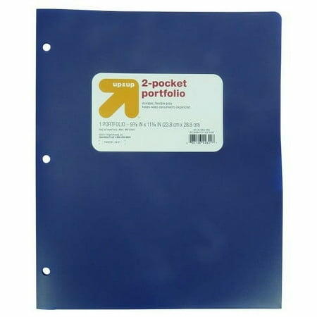 Load image into Gallery viewer, up&amp;up 2 Pocket Plastic Folder Blue Durable Office School Supply
