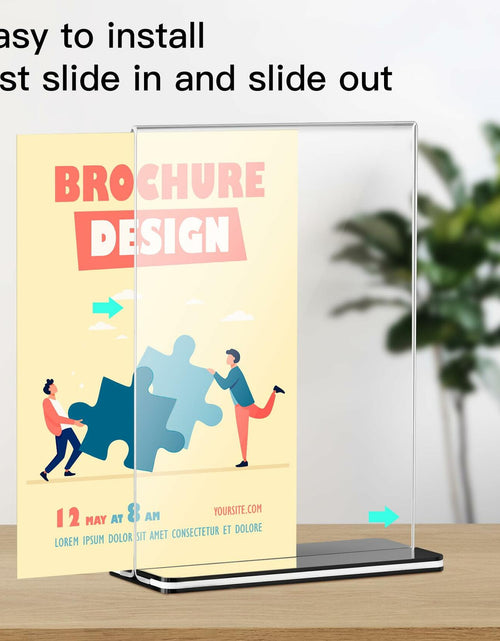 Load image into Gallery viewer, Tomorotec 3-Pack Acrylic Sign Holder 7x5in Horizontal Black Base
