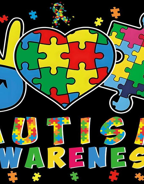 Load image into Gallery viewer, LIANNE Autism Awareness Backdrop Puzzle Piece Banner 6x3.6FT
