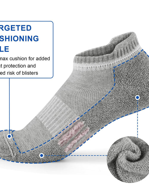 Load image into Gallery viewer, Amutost Womens Athletic Ankle Socks No Show Cushioned 6 Pairs Size M
