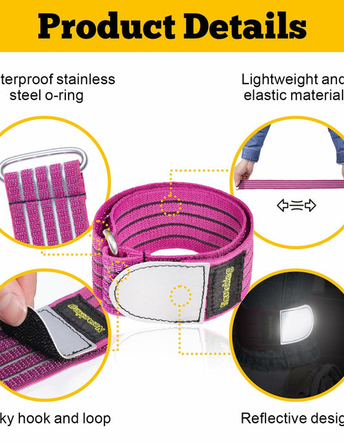 Load image into Gallery viewer, Neracking 2pcs Adjustable Elastic Boot Straps High Visibility Purple
