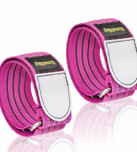 Neracking 2pcs Adjustable Elastic Boot Straps High Visibility Purple